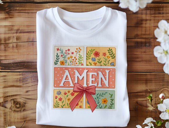 Amen Coquette Bow PNG & Jesus Easter PNG for T-Shirt Designs