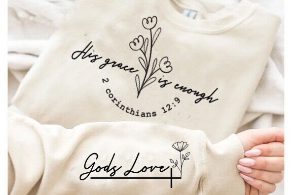 Elegant Christian Quote SVG: Gods Love T-Shirt Designs