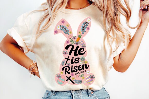 Floral Christian Easter Bunny PNG for T-Shirt Designs