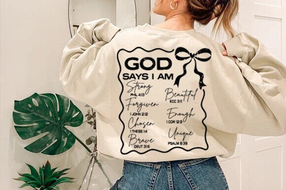 God Says I Am Coquette Svg, Christian T-Shirt Designs