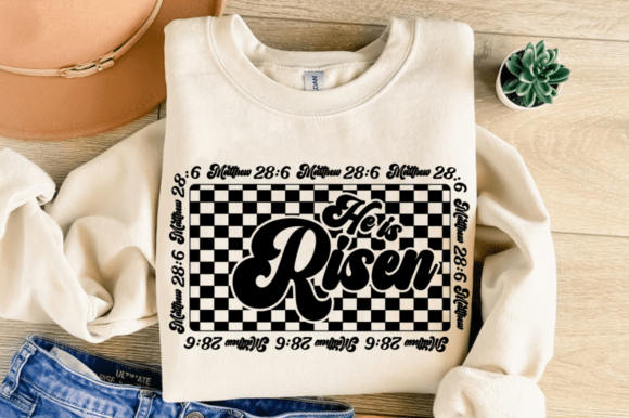 He is Risen PNG Retro Christian PNG for T-Shirt Designs