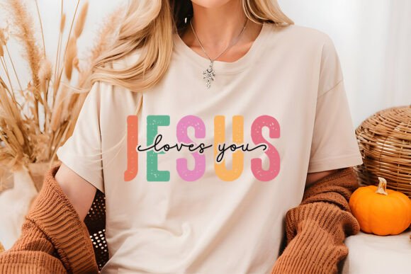 Jesus Loves You PNG: Colorful Religious T-Shirt Designs