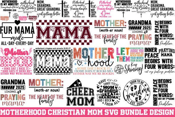 Motherhood Christian Mom SVG Bundle Desi T-Shirt Designs