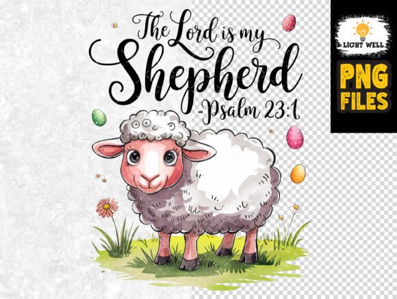 The Lord Is My Shepherd Sheep Christian T-Shirt Designs