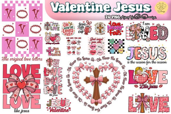 Valentine Jesus Sublimation Bundle: T-Shirt Designs